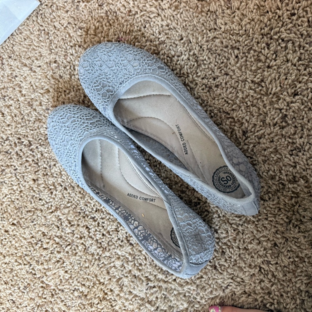 SO Gray Flats with Subtle Sparkle